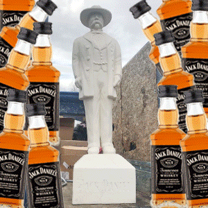 Jack Daniels whiskey statue in a truck Jack Daniels whiskey statue in a truck