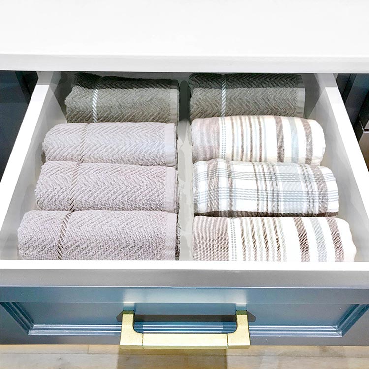 Drawer full of folded towels Drawer full of folded towels